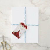 Red Floral Brown Hair Princess Sweet Sixteen Cadeaulabel (Met Touw)