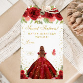 Red Floral Brown Hair Princess Sweet Sixteen Cadeaulabel