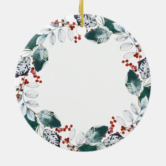 Red Floral Burgundy Persoonlijk meisje Baptisme Keramisch Ornament (Achterkant)