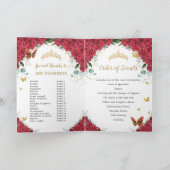 Red Floral Butterflies Quinceañera Evenementenvolg Programma (Binnen)