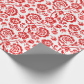 Red Floral Cadeaupapier (Hoek)