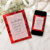 Red Floral Carnance Wedding Save the Date