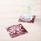 Red Floral Christmas Holiday Paper Onderzetter (Insitu)