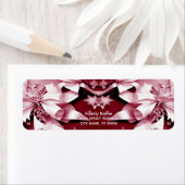 Red Floral Christmas Holiday retouradres Etiket (Insitu)