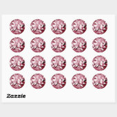 Red Floral Christmas Holiday Sticker (Vel)