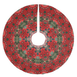 Red Floral Christmas Tree Skirt Kerstboom Rok