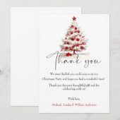 Red Floral Christmas Wreath – Elegant Holiday Bedankkaart (Voorkant / Achterkant)