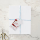 Red Floral Christmas Wreath Elegant Holiday Cadeaulabel (Met Touw)