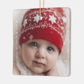 Red Floral Christmas Wreath – Elegant Holiday Keramisch Ornament (Links)