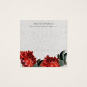 Red Floral Custom Square Jewelry Display Card Vierkante Visitekaartjes (Voorkant)