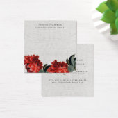 Red Floral Custom Square Jewelry Display Card Vierkante Visitekaartjes (Bureau)