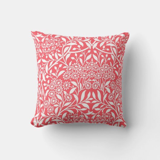 Red Floral Damask Pattern Kussen (Voorkant)