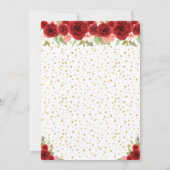 Red Floral Dark Skin Princess Birthday Party Kaart (Achterkant)