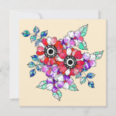 Red floral decoration bedankkaart (Voorkant)