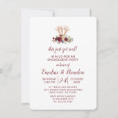 Red Floral Dit is net een echt verlovingsfeest Kaart (Voorkant)