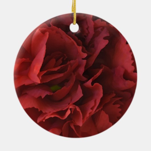 Red Floral Eerste Kerstmis Samen Keramisch Ornament (Achterkant)