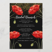 Red Floral Elegant Glitter Bridal Menu Brunch (Voorkant)