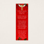 Red Floral Elegant Memorial Funeral Bladwijzer Mini Visitekaartjes (Achterkant)