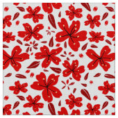 Red Floral Flowers Stof (Close Up)