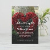 Red Floral Funeral | Roos: Levensgeviering Kaart (Staand voorkant)