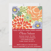 Red Floral Garden Bridal Shower Kaart (Voorkant)