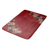 Red Floral Geometric Bath Mat (Gekanteld)