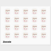 Red Floral Gold Class of 2019 Afstuderen Ronde Sticker (Vel)