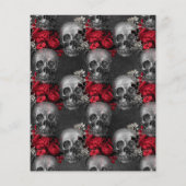 Red Floral Gothic Wedding Invitation Flyer (Achterkant)
