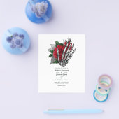 Red Floral Gothic Wedding Invitation Flyer (Enkel)