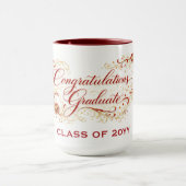 Red Floral Graduation Script with Custom Year Mok (Midden)