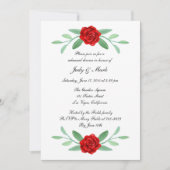 Red Floral Greenery Foliage Rehearsal Dinner Kaart (Voorkant)