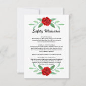 Red Floral Greenery Foliage Safety Measures Kaart (Voorkant)