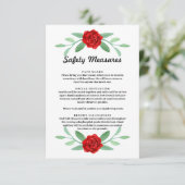 Red Floral Greenery Foliage Safety Measures Kaart (Staand voorkant)