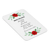Red Floral Greenery Foliage Save the Date Magneet (Rechterzijde)