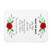 Red Floral Greenery Foliage Save the Date Magneet (Horizontaal)