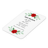 Red Floral Greenery Foliage Save the Date Magneet (Linkerzijde)
