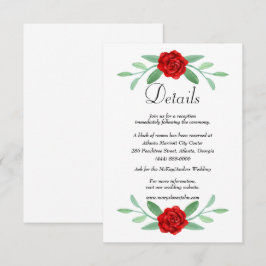 Red Floral Greenery Foliage Wedding Details Kaart