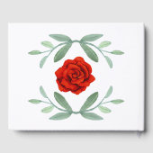 Red Floral Greenery Foliage Wedding Gastenboek (Achterkant)