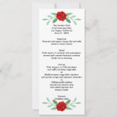 Red Floral Greenery Foliage Wedding Menu Kaart (Voorkant)