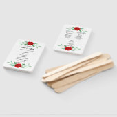 Red Floral Greenery Foliage Wedding Program Fans Handwaaier (Niet-gemonteerd)