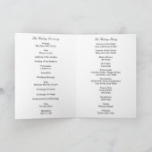 Red Floral Greenery Foliage Wedding Program Kaart (Binnen)
