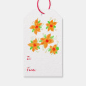 Red Floral Happy Birthday Gift-Labels Cadeaulabel (Achterkant)
