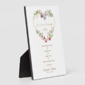 Red Floral hart in liefdevol geheugenhuwelijk Fotoplaat (Zijkant)