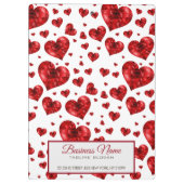 Red Floral Hearts Klembord (Achterkant)