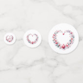 Red Floral Hearts-Vrijgezellenfeest Confetti (Voorkanten)