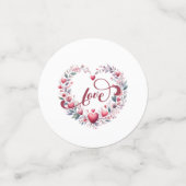 Red Floral Hearts-Vrijgezellenfeest Confetti (Kleine voorkant)