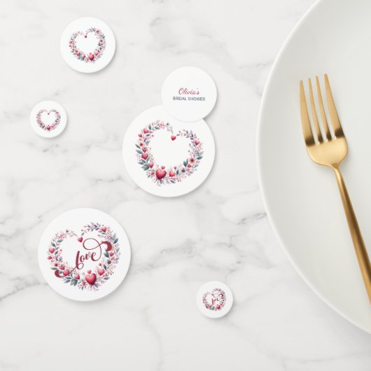 Red Floral Hearts-Vrijgezellenfeest Confetti (Groep)