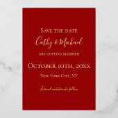 Red Floral heeft een Chinese bruiloft, behalve de  Folie Uitnodiging (Achterkant)