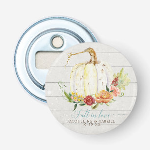 Red Floral Herfst White Pumpkin Autumn Wood Weduws Button Flesopener