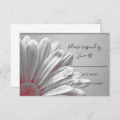 Red Floral Highlights Wedding RSVP Response Kaart (Voorkant / Achterkant)